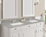 Earth Gray Quartz Rectangular Bathroom Vanity Sink Top