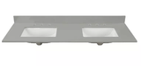 Earth Gray Quartz Rectangular Bathroom Vanity Sink Top