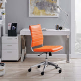 Jive Ribbed Armless Mid Back Swivel Conference Computer Chair In Mulitcolor