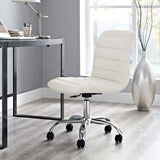 Modway Ripple Armless Mid Back Vinyl Swivel Computer Desk Office Chair - Computer Chair