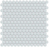 Element Ice Penny Round Glossy Glass Mosaic