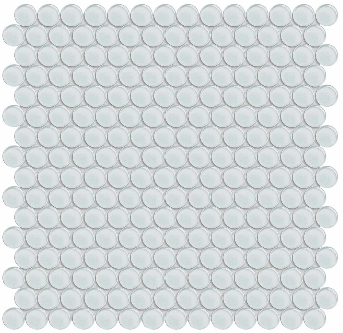 Element Ice Penny Round Glossy Glass Mosaic