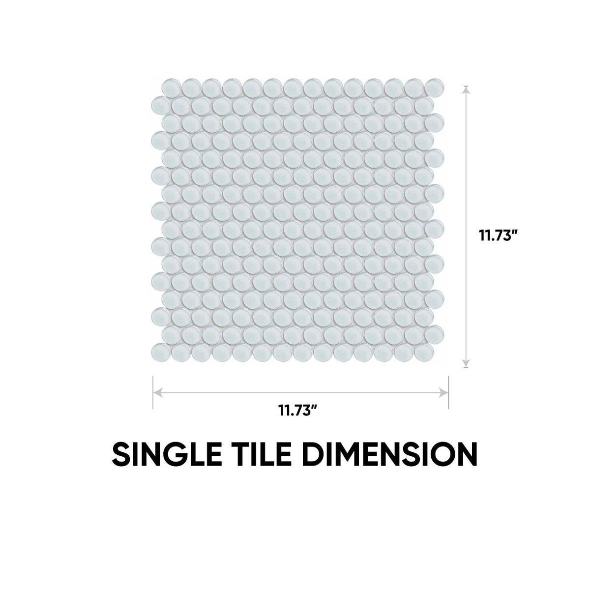 Element Ice Penny Round Glossy Glass Mosaic