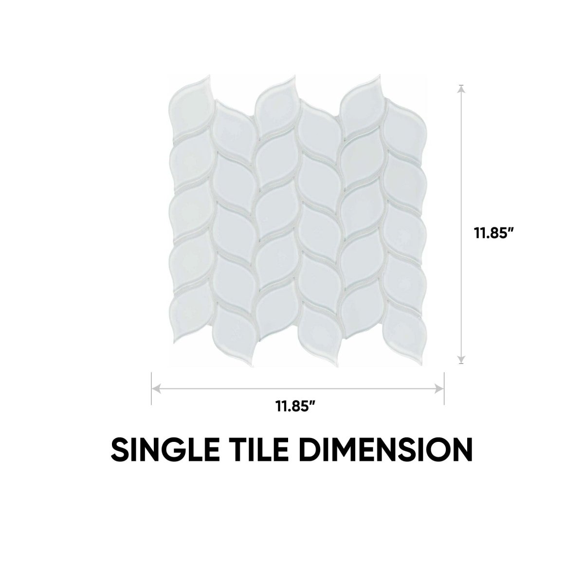 Element Ice Petal Glossy Glass Mosaic