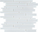 Element Ice Random Strip Glossy Glass Mosaic