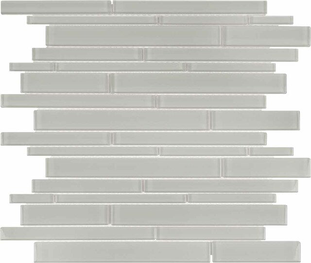 Element Mist Random Strip Glossy Glass Mosaic