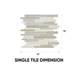 Element Natural Blend Random Strip Glossy Glass Mosaic