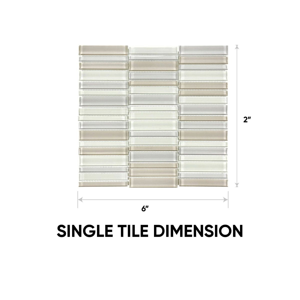 Element Natural Blend Stacked Glossy Glass Mosaic