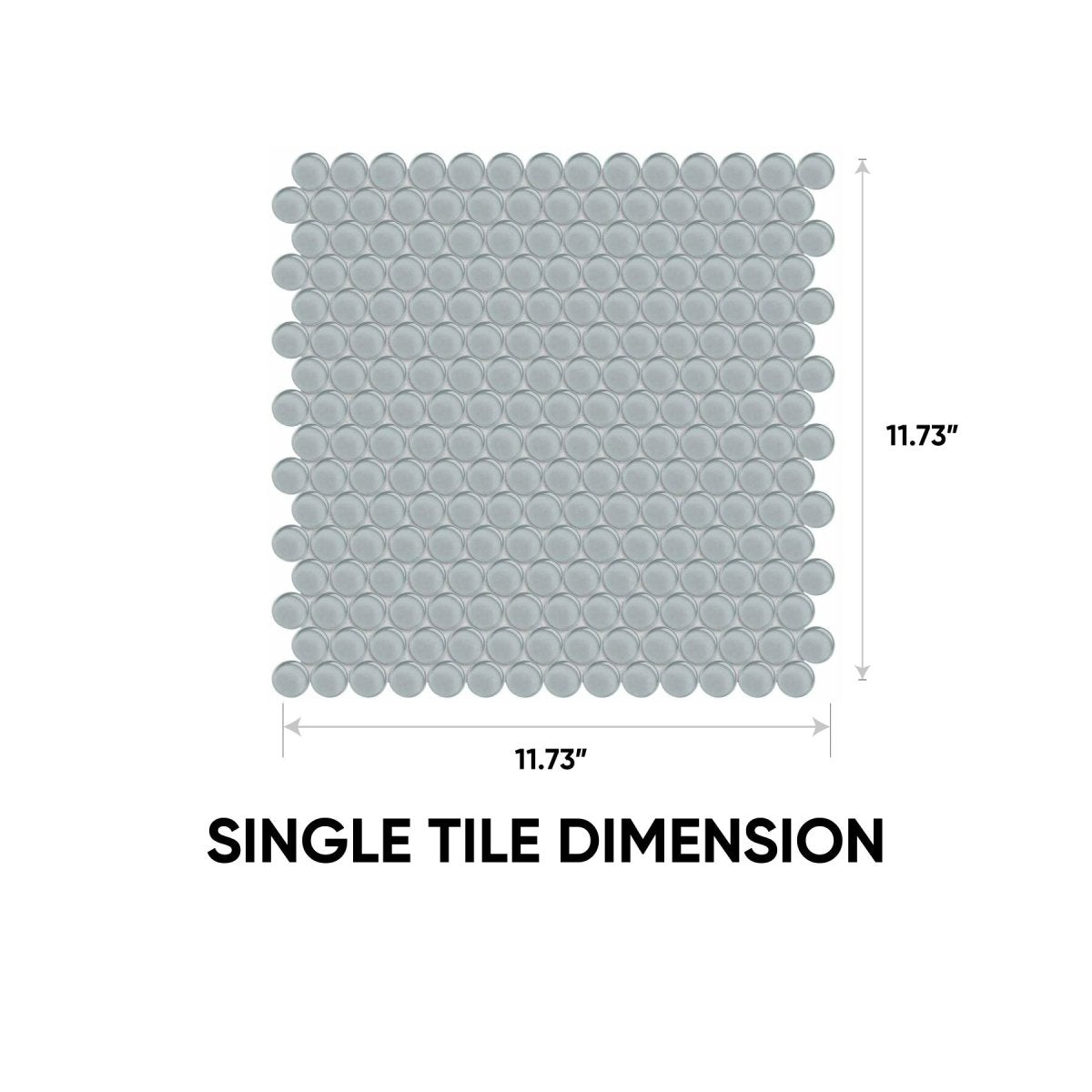 Element Shadow Penny Round Glossy Glass Mosaic