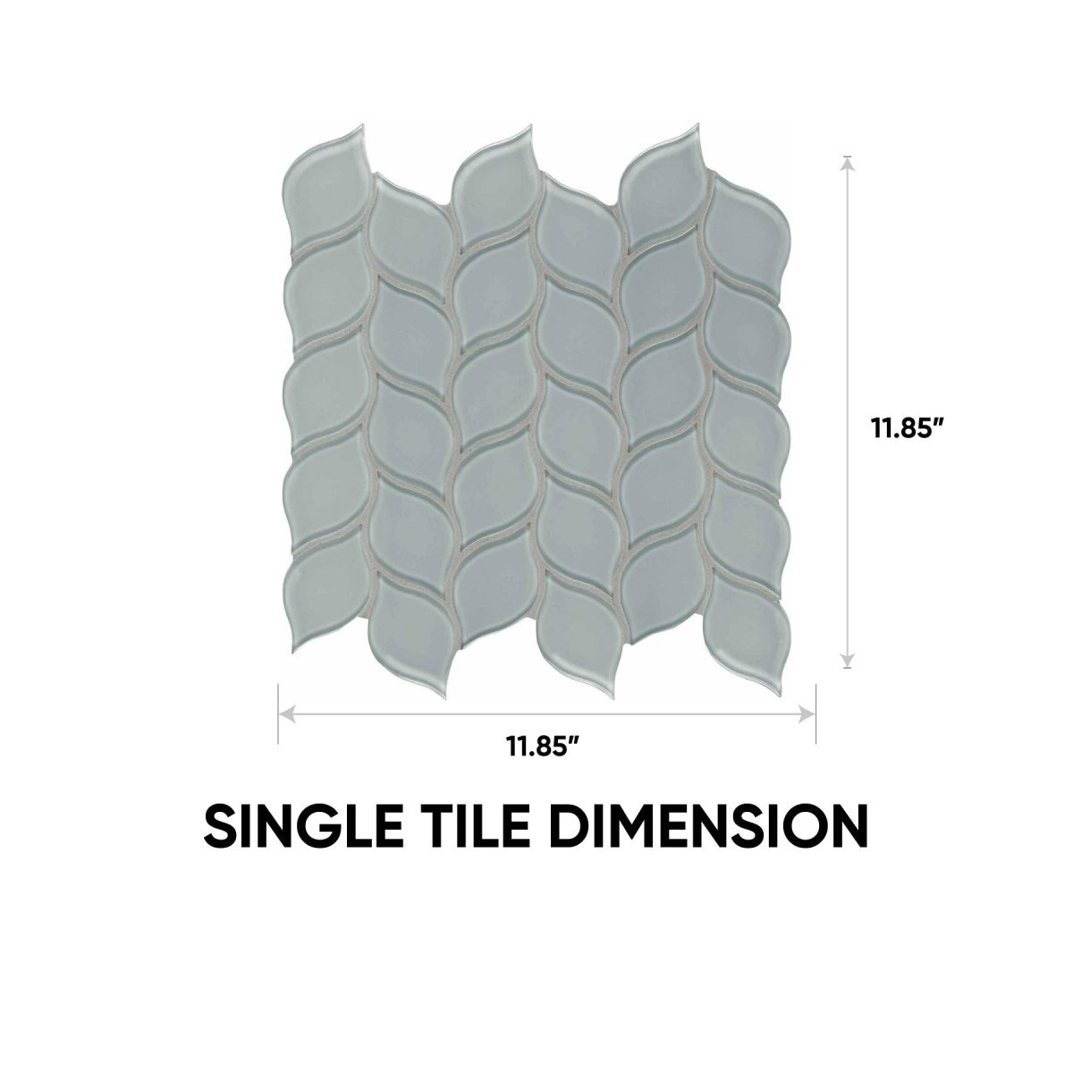 Element Shadow Petal Glossy Glass Mosaic