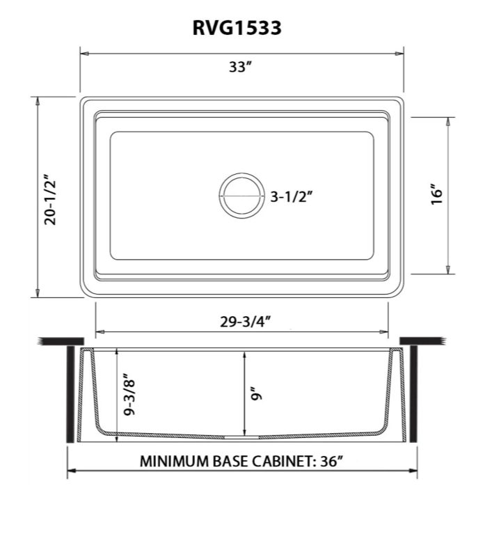 EpiCast - Ruvati 33-inch Matte Black Granite Farmhouse Workstation Apron-front Composite Single Basin Kitchen Sink