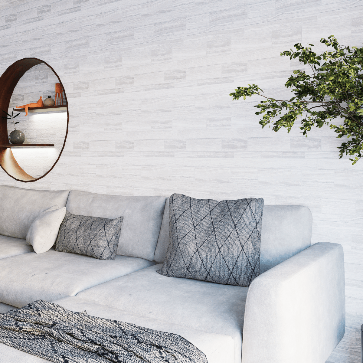 Eramosa Ice Random Strip Matte Glazed Porcelain Mosaic