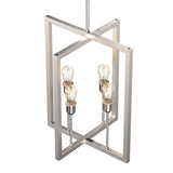 Farmhouse Chandelier, 4-Light Foyer Lighting for Dining Room, E26 Base, Brushed Nickel/Oil Rubbed Bronze Finish