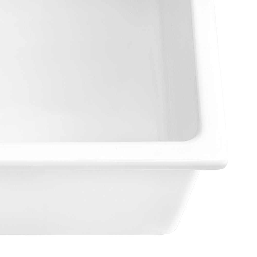 Fireclay Undermount / Drop-in Topmount Kitchen Sink Single Bowl - White