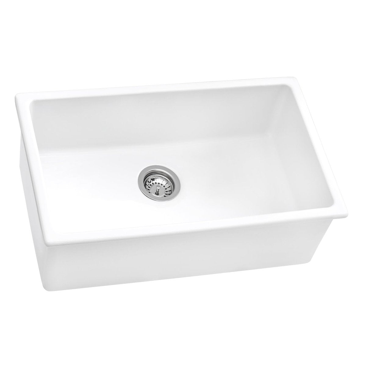 Fireclay Undermount / Drop-in Topmount Kitchen Sink Single Bowl - White