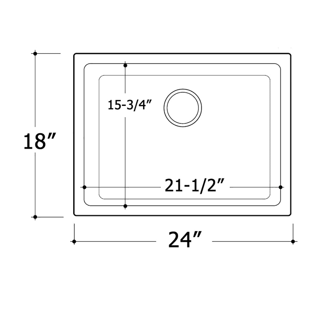 Fireclay Undermount / Drop-in Topmount Kitchen Sink Single Bowl - White