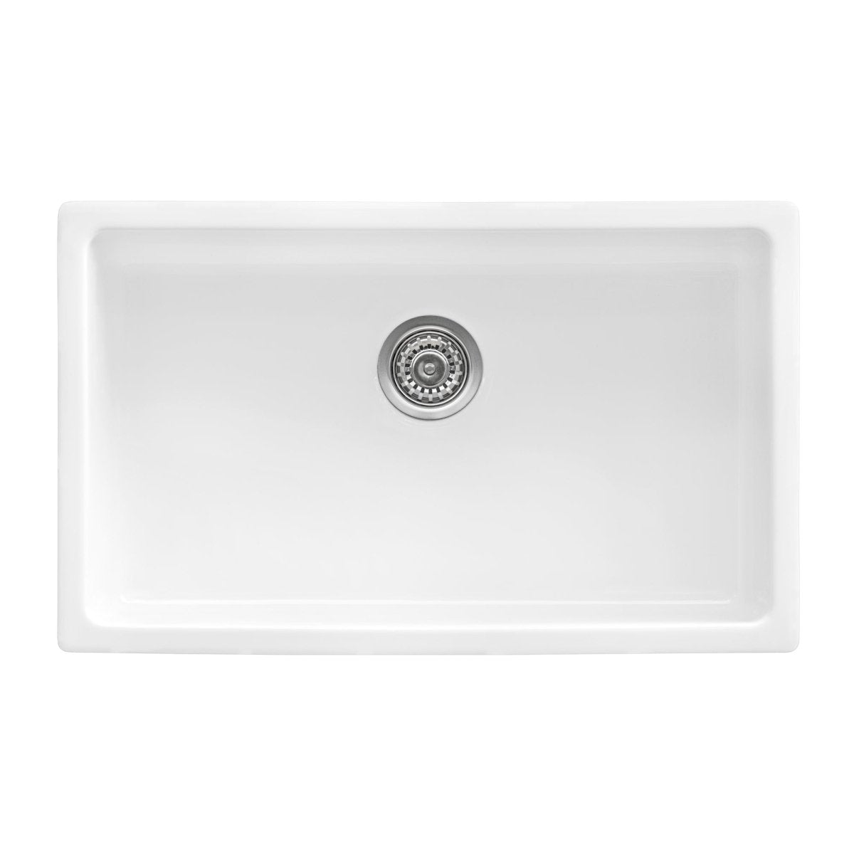 Fireclay Undermount / Drop-in Topmount Kitchen Sink Single Bowl - White