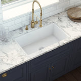 Fireclay Undermount / Drop-in Topmount Kitchen Sink Single Bowl - White