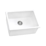 Fireclay Undermount / Drop-in Topmount Kitchen Sink Single Bowl - White