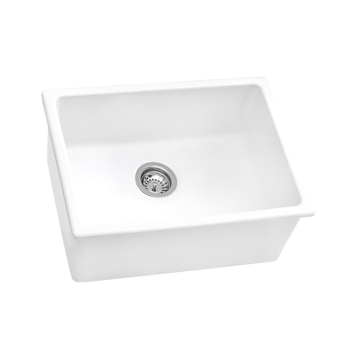 Fireclay Undermount / Drop-in Topmount Kitchen Sink Single Bowl - White