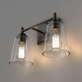 Flared Shape Bathroom Light Fixtures with Clear Glass Shade, E26 Base, UL Listed for Damp Location, Wall Mount, Bathroom Vanity Lighting