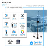 Flared Shape Chandelier Lighting Fixture with Clear Glass Shades, E26 Base, UL Listed for Damp Location, 3 Years Warranty