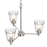 Flared Shape Chandelier Lighting Fixture with Clear Glass Shades, E26 Base, UL Listed for Damp Location, 3 Years Warranty