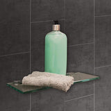 Floating Glass Shelves In Rectangular Shape - 5 In. X 15 In.