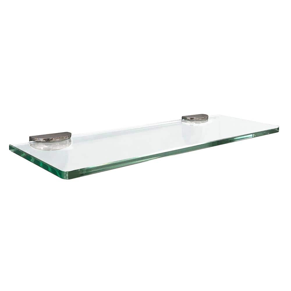 Floating Glass Shelves In Rectangular Shape - 5 In. X 15 In.