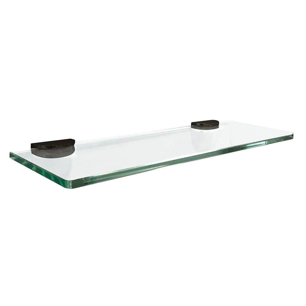 Floating Glass Shelves In Rectangular Shape - 5 In. X 15 In.