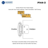 Flush Cabinet Hinges Surface Frame Self-Close (2 Hinges/Per Pack) - Hickory Hardware