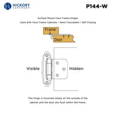 Flush Cabinet Hinges Surface Frame Self-Close (2 Hinges/Per Pack) - Hickory Hardware