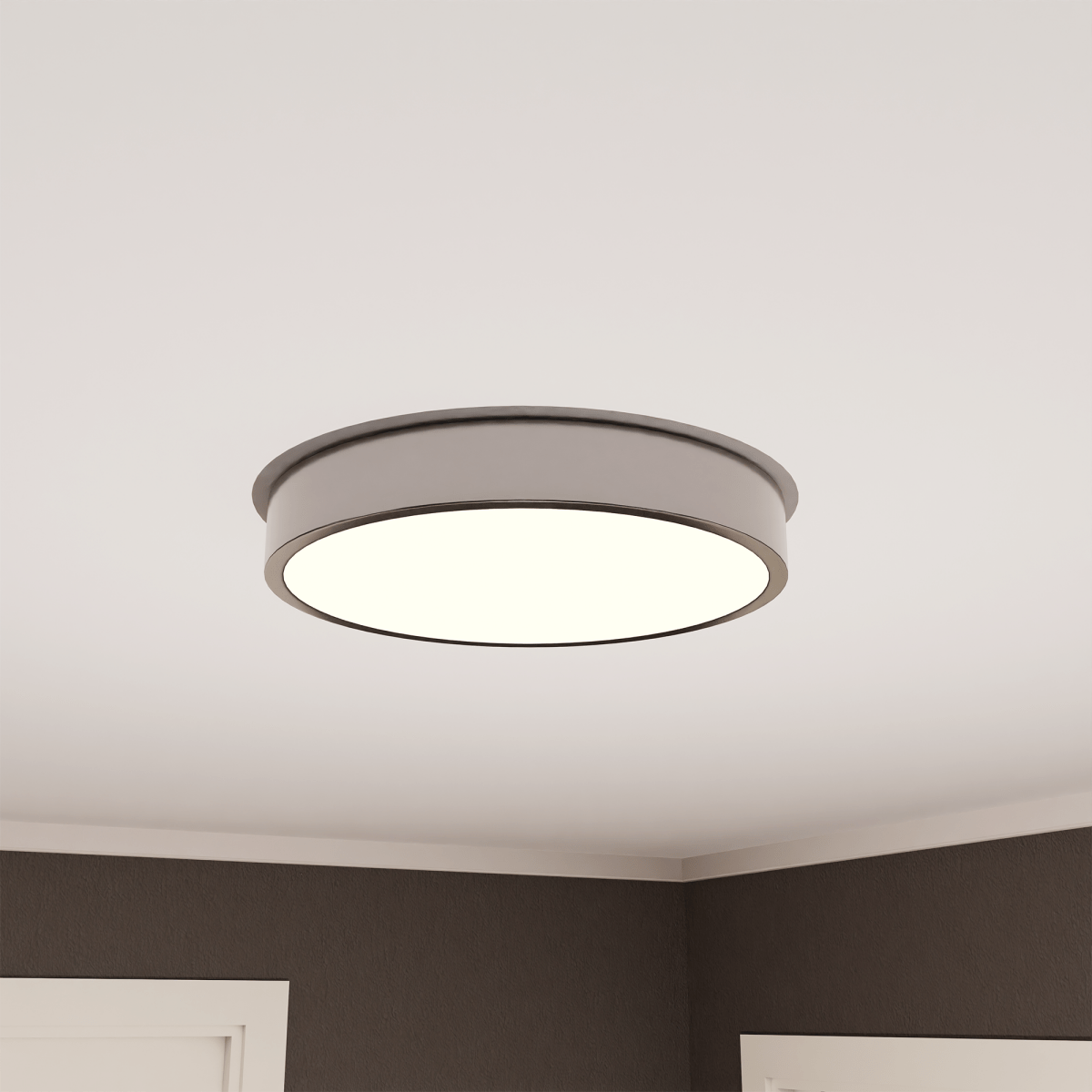 Flush Mount Ceiling Light Fixtures,18W Flat led Light for Ceiling, 3000K 1800LM Ultra Thin Round Twinkle Glossy Lamp for Bedroom Kitchen, Bathroom, Garage, Living Room, Dining Room