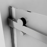 Semi - Frameless Sliding Shower Door With Clear Glass And Horizontal Handles - Lagoon