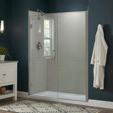 Marina Framed Stainless Steel Pivot Shower Door & Panel with 3/8 In Tempered Safety Glass