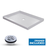 Foremost White Single Curb Shower Base With Center Drain