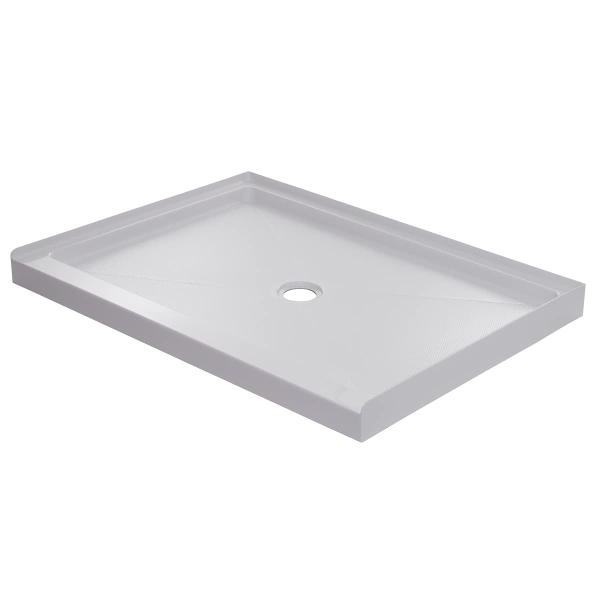 Foremost White Single Curb Shower Base With Center Drain
