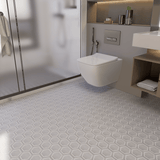 Form Ice Hexagon Frame 7 in. Matte Pressed Glazed Porcelain Mosaic