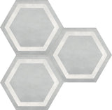 Form Ice Hexagon Frame 7 in. Matte Pressed Glazed Porcelain Mosaic