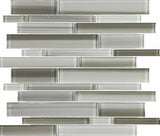 Fusion Clay Random Strip Glossy Glass Mosaic