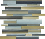 Fusion Oxide Random Strip Glossy Glass Mosaic