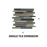 Fusion Rock Random Strip Glossy Glass Mosaic
