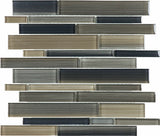 Fusion Rock Random Strip Glossy Glass Mosaic