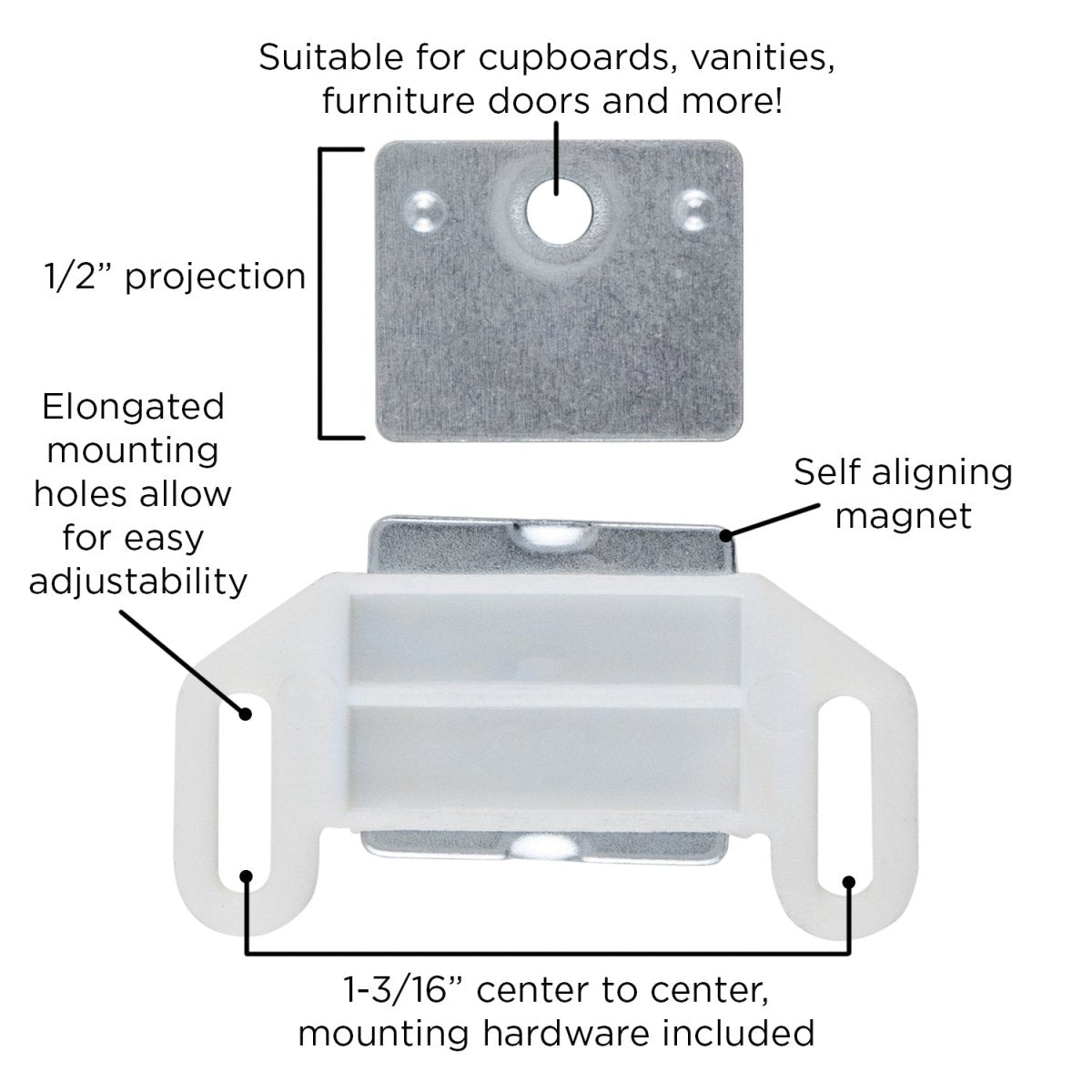 Gate Catch 1-5/8 Inch Center to Center - Hickory Hardware