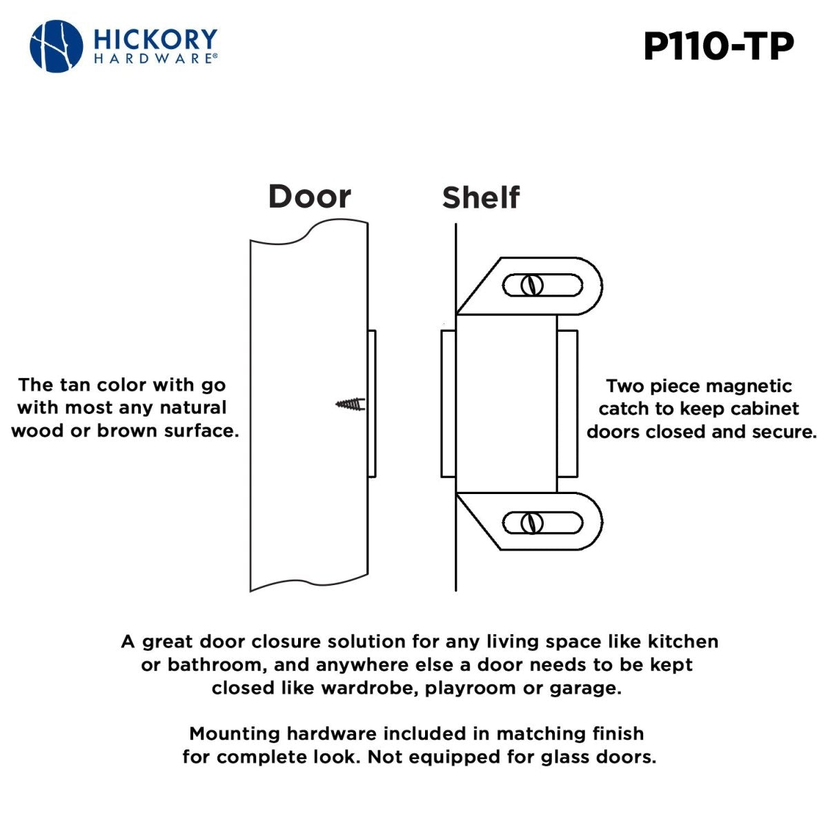 Gate Catch 1-5/8 Inch Center to Center - Hickory Hardware