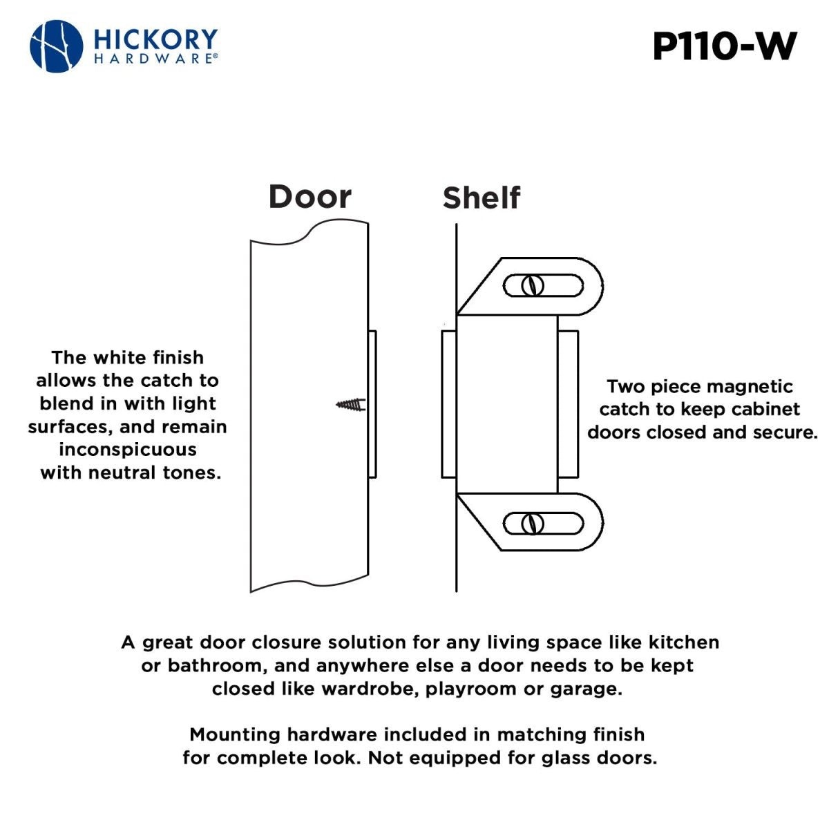 Gate Catch 1-5/8 Inch Center to Center - Hickory Hardware