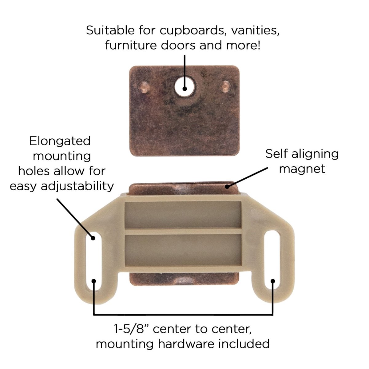 Gate Catch 1-5/8 Inch Center to Center - Hickory Hardware