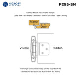 Gate Hinge 3/8 Inch Inset Surface Face Frame Self-Close (2 Hinges/Per Pack) - Hickory Hardware