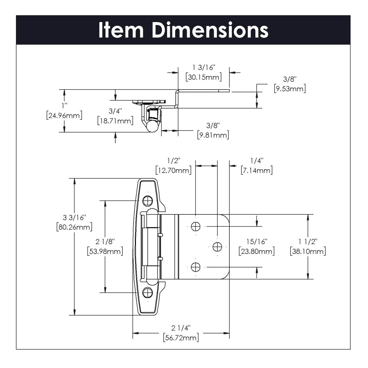 Gate Hinge 3/8 Inch Inset Surface Face Frame Self-Close (2 Hinges/Per Pack) - Hickory Hardware