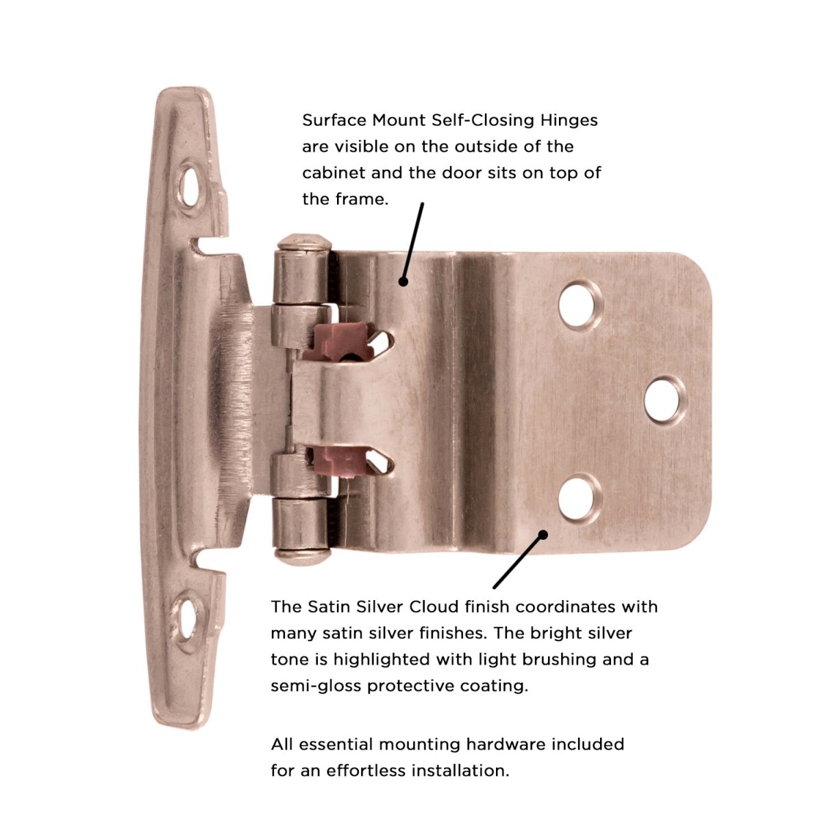 Gate Hinge 3/8 Inch Inset Surface Face Frame Self-Close (2 Hinges/Per Pack) - Hickory Hardware